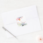 Multicolored Honeybee Doodles Vierkante Sticker (Envelop)