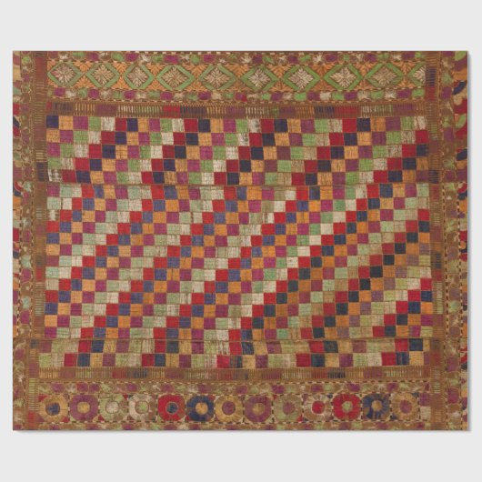 Multicolored Indian Quilt Print Cadeaupapier (Vlak)