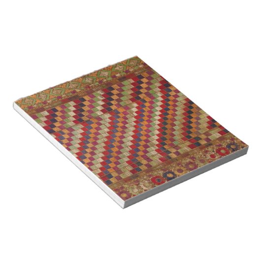Multicolored Indian Quilt Print Notitieblok (Schuin)