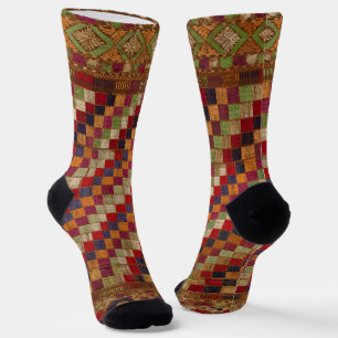 Multicolored Indian Quilt Print Sokken