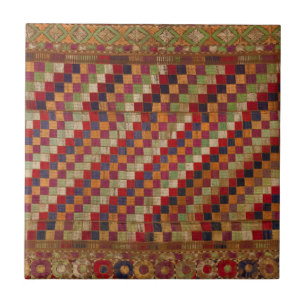 Multicolored Indian Quilt Print Tegeltje