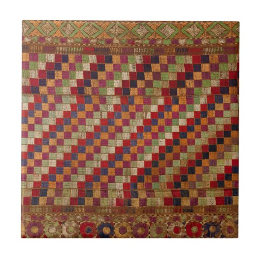 Multicolored Indian Quilt Print Tegeltje (Voorkant)