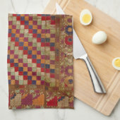 Multicolored Indian Quilt Print Theedoek (Quarter Fold)