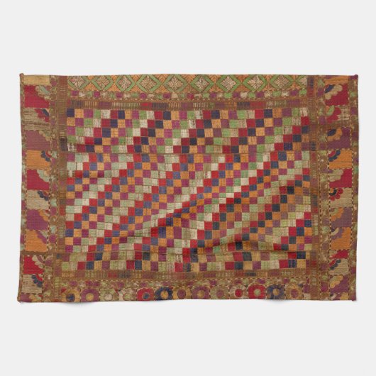 Multicolored Indian Quilt Print Theedoek (Horizontaal)