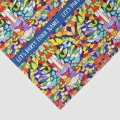 Multicolored Kat Face - Groene ogen - Viering T Tissuepapier (Detail)