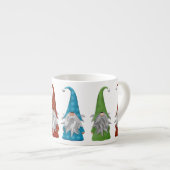 Multicolored kerstknomes espresso kop (Voorkant rechts)