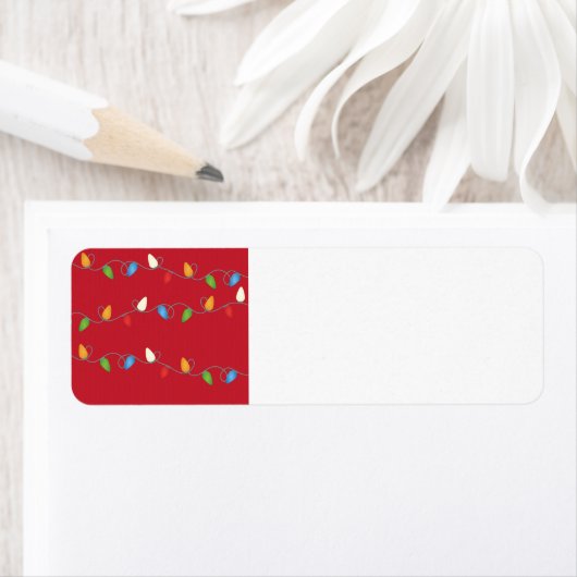 Multicolored kerstlampvakantie etiket (Insitu)