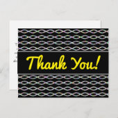 Multicolored keten-als patroon (zwarte achtergrond briefkaart (Voorkant / Achterkant)