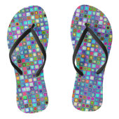 Multicolored "Kindergarten" Retro Tiles Pattern Teenslippers (Voetbed)