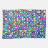 Multicolored "Kindergarten" Retro Tiles Pattern Theedoek (Horizontaal)