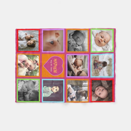 Multicolored leuke kinderen fleece deken (Voorkant (Horizontaal))