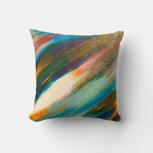 Multicolored long diagonaal waterverf slagen op t kussen