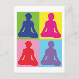 Multicolored Lotus Pose Yoga Briefkaart