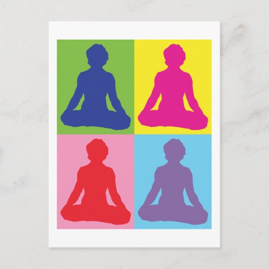 Multicolored Lotus Pose Yoga Briefkaart (Voorkant)