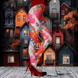 Multicolored Love Hearts Pattern-Leggings Leggings