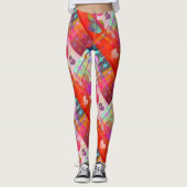 Multicolored Love Hearts Pattern-Leggings Leggings (Voorkant)