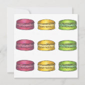Multicolored Macarons Macaron Cookie Uitnodiging (Voorkant)