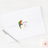 Multicolored Macaw Bird Bedankt Ronde Sticker (Envelop)