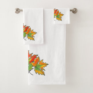 Multicolored Maple Leaves Bad Handdoek