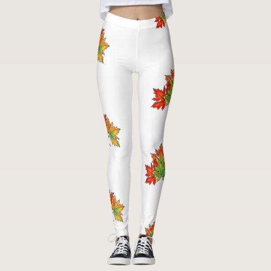 Multicolored Maple Leaves Leggings (Voorkant)