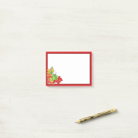 Multicolored Maple Leaves Post-it® Notes (Op bureau)