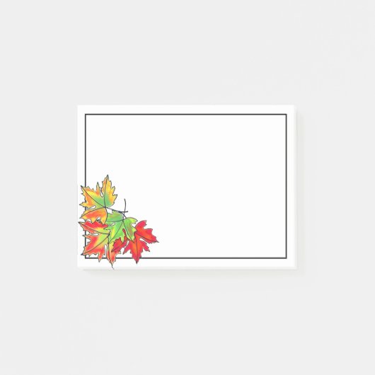 Multicolored Maple Leaves Post-it® Notes (Voorkant)