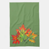 Multicolored Maple Leaves Theedoek (Verticaal)