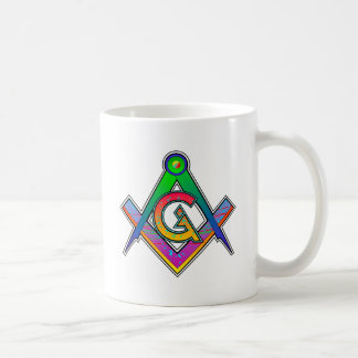 Multicolored Masonic Square & Compass Koffiemok