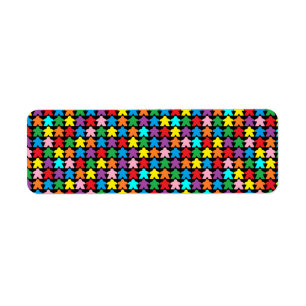 Multicolored Meeples Return Address Labels