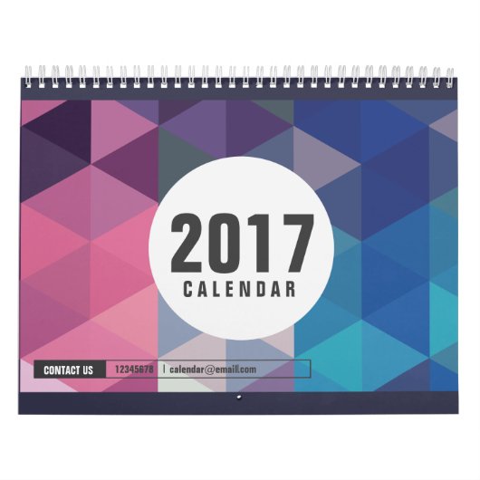 Multicolored minimale Polygonal 2017 levensquotes Kalender (Hoes)