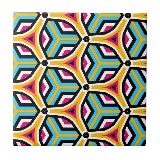 Multicolored Modern Chic Geometric Pattern Tegeltje (Voorkant)