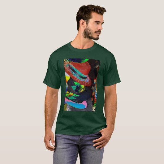 Multicolored neon abstract pet design T-Shirt (Voorkant volledig)