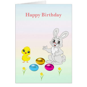 Multicolored paaseieren en bunny Birthday