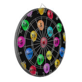 Multicolored Party-ballonnen op Black Dart Board Dartbord (Voorkant Links)