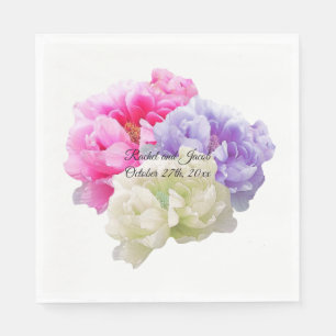 Multicolored Peony Paper Napkins Servet