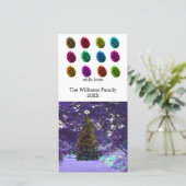 Multicolored Pine Cones-fotokaart Feestdagenkaart (Staand voorkant)