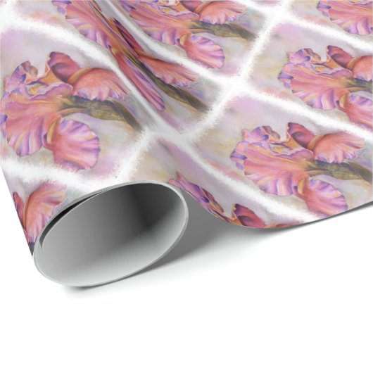 MULTICOLORED PINK IRIS WRAPPING PAPIER (Rol Hoek)