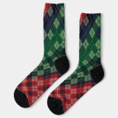 Multicolored PNW Grunge Plaid Design Sokken (Links)