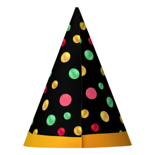 Multicolored Polka Dots Feesthoedjes (Achterkant)