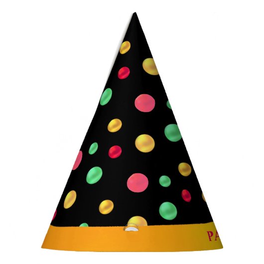 Multicolored Polka Dots Feesthoedjes (Links)