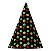 Multicolored Polka Dots op Zwart Feesthoedjes (Links)