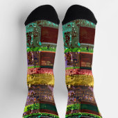 Multicolored Printerkaart, speciaal ontworpen Sokken (Top)