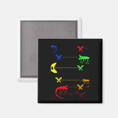 Multicolored Rainbow Chameleon Magnet (Voorkant / Achterkant)