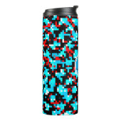  Multicolored Red Blue Pixels Thermosbeker (Gedraaid links)