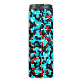  Multicolored Red Blue Pixels Thermosbeker (Achterkant)