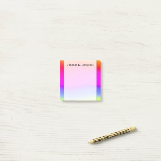 Multicolored regenboogachtige patronen; aangepaste post-it® notes (Op bureau)