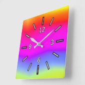 Multicolored regenboogachtige patroonklok vierkante klok (Hoek)