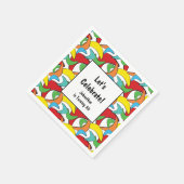 Multicolored Retro Boomerang Birthday Party Servet (Hoek)