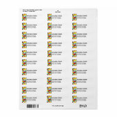 Multicolored Retro Boomerang Pattern Etiket (Full Sheet)