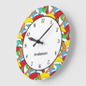 Multicolored Retro Boomerang Pattern Grote Klok (Hoek)